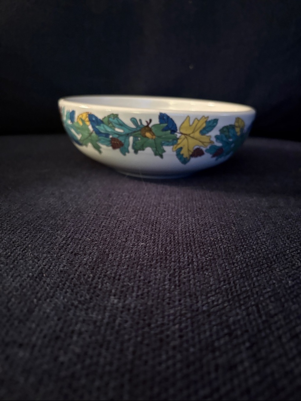 Fiesta Medium Bowl in the Fall Fantasy Blue Pattern